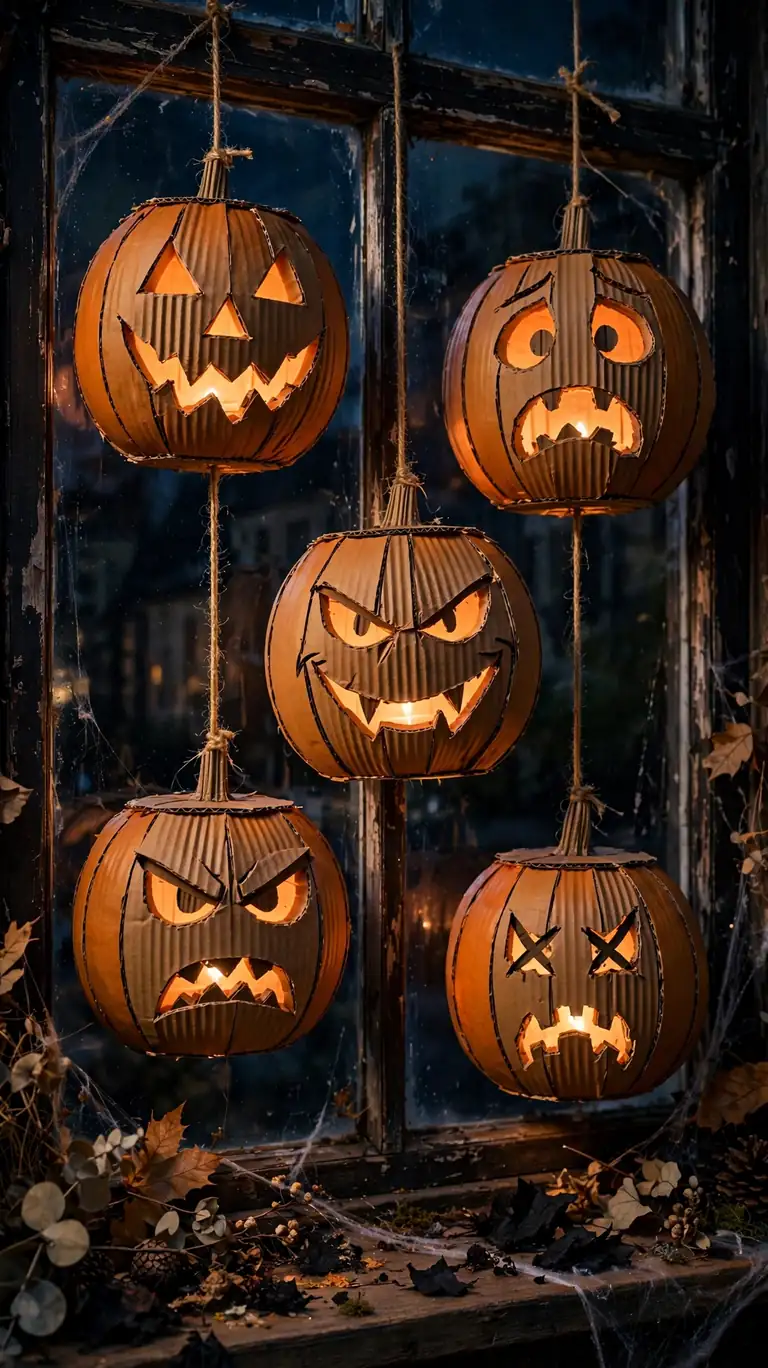 Hanging Pumpkin Faces