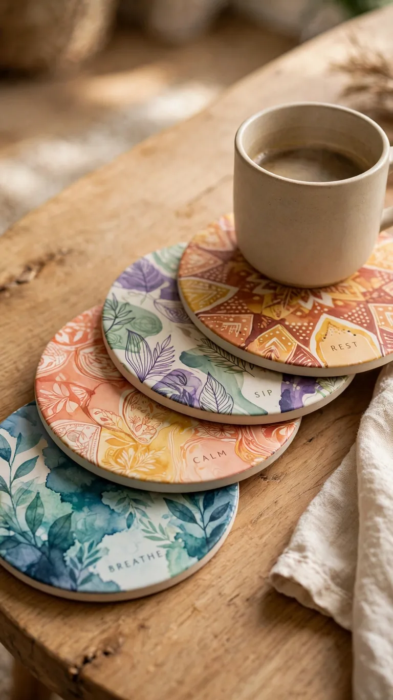 18 Easy Cricut Craft Ideas to Sell That People Actually Want 17 Infusible Ink Coasters