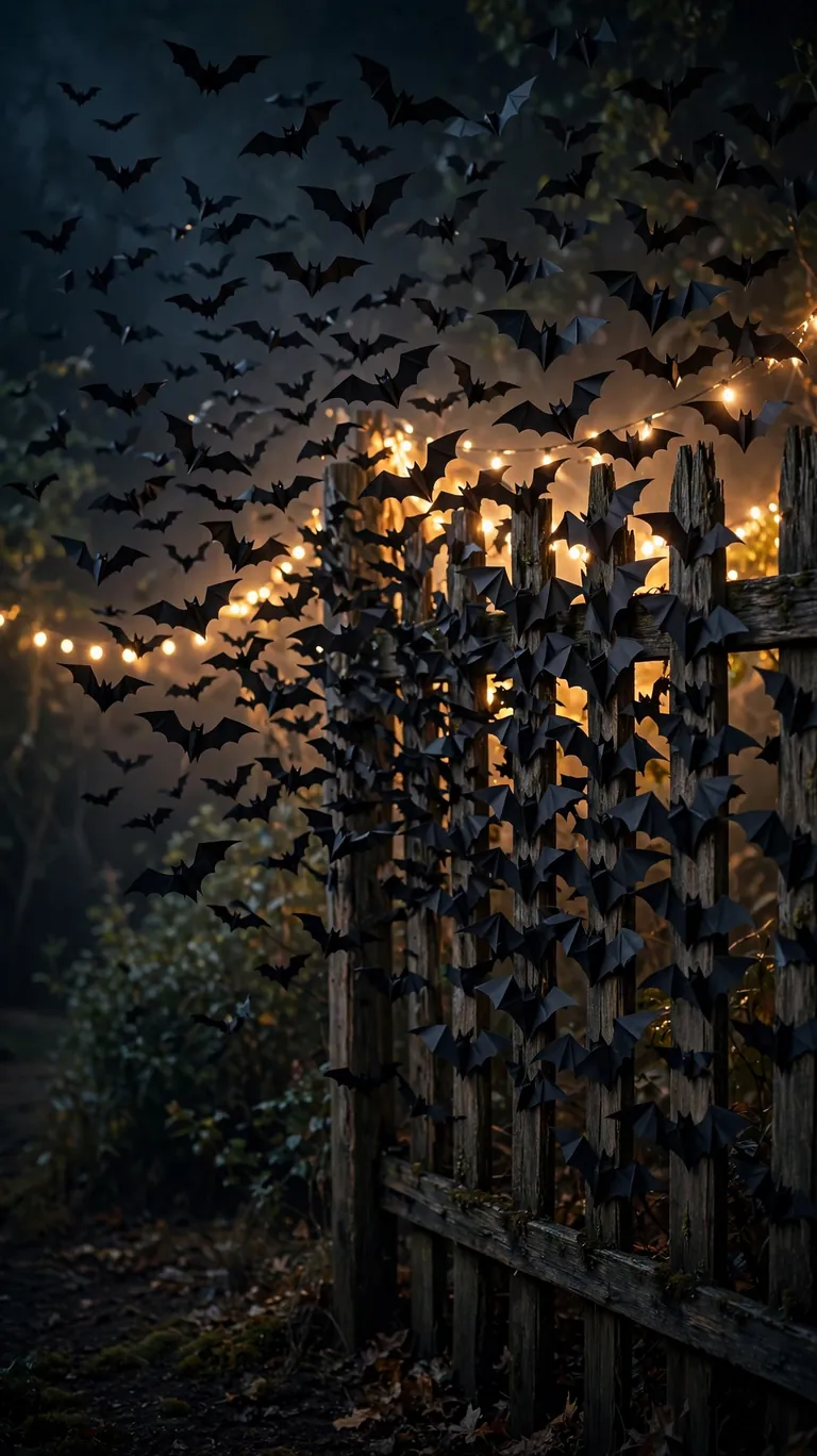 Hang Paper Bats Swarming Across the Fence