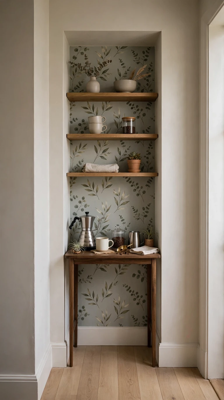 22 Cozy Coffee Bar Ideas for the Cutest Corner at Home 18 A Built-In Niche or Alcove Bar