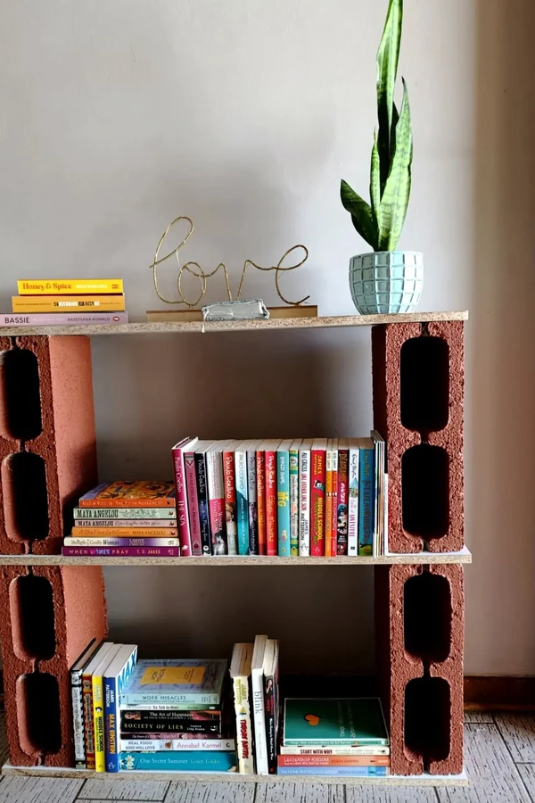 25 Creative DIY Shelf Ideas to Add Style and Storage to Your Home 18 Stack Boards and Bricks Into a Low Bookshelf