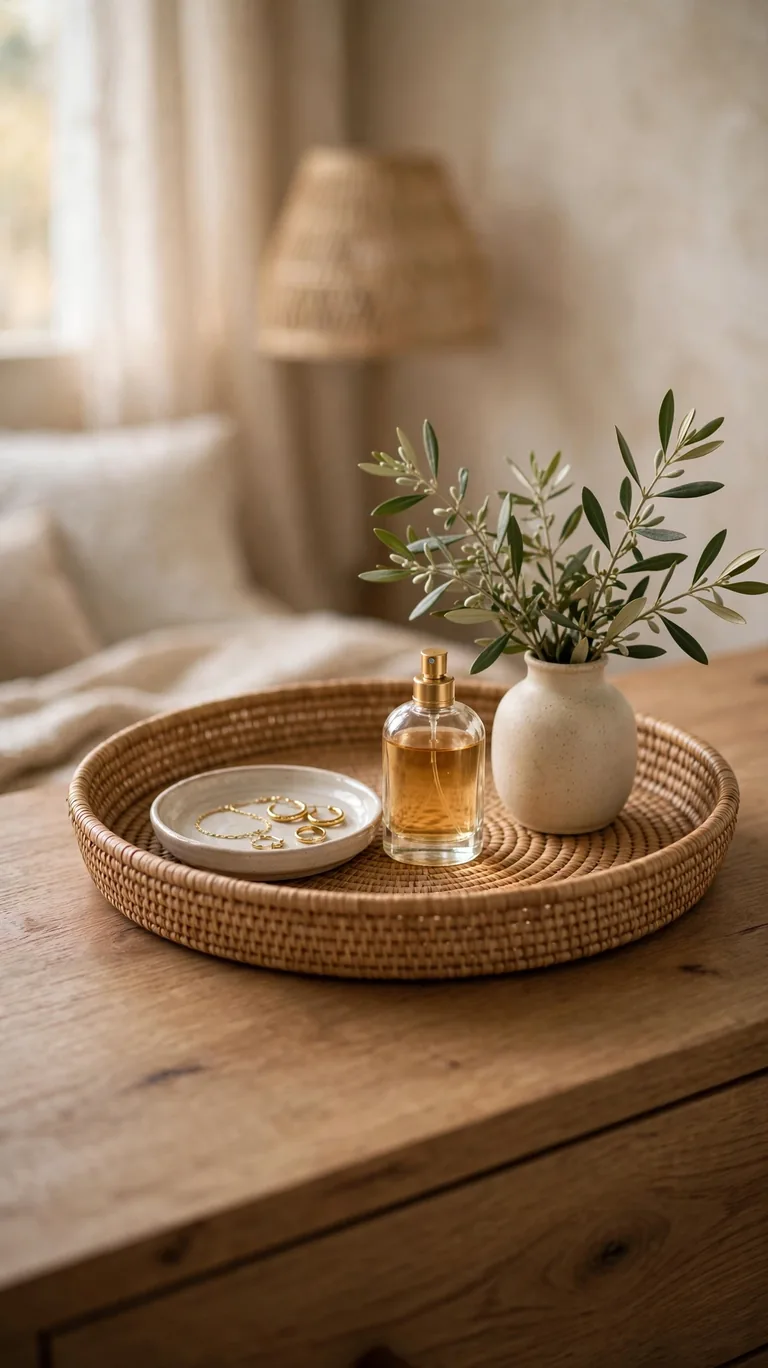 19 Relaxing Grown-Woman Bedroom Ideas for a Cozy Retreat 18 A Tray on the Dresser