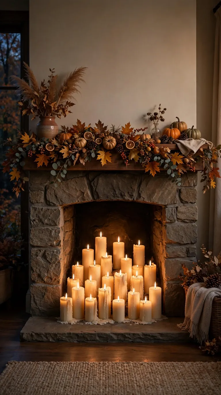 20 Warm Fall Living Room Decor Ideas for Cozy Nights In 18 Create Ambiance with a Fireplace Vignette