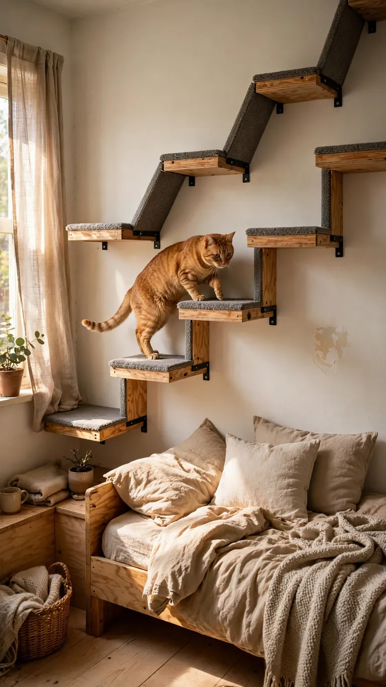 Plywood Ledges with Carpet Tiles