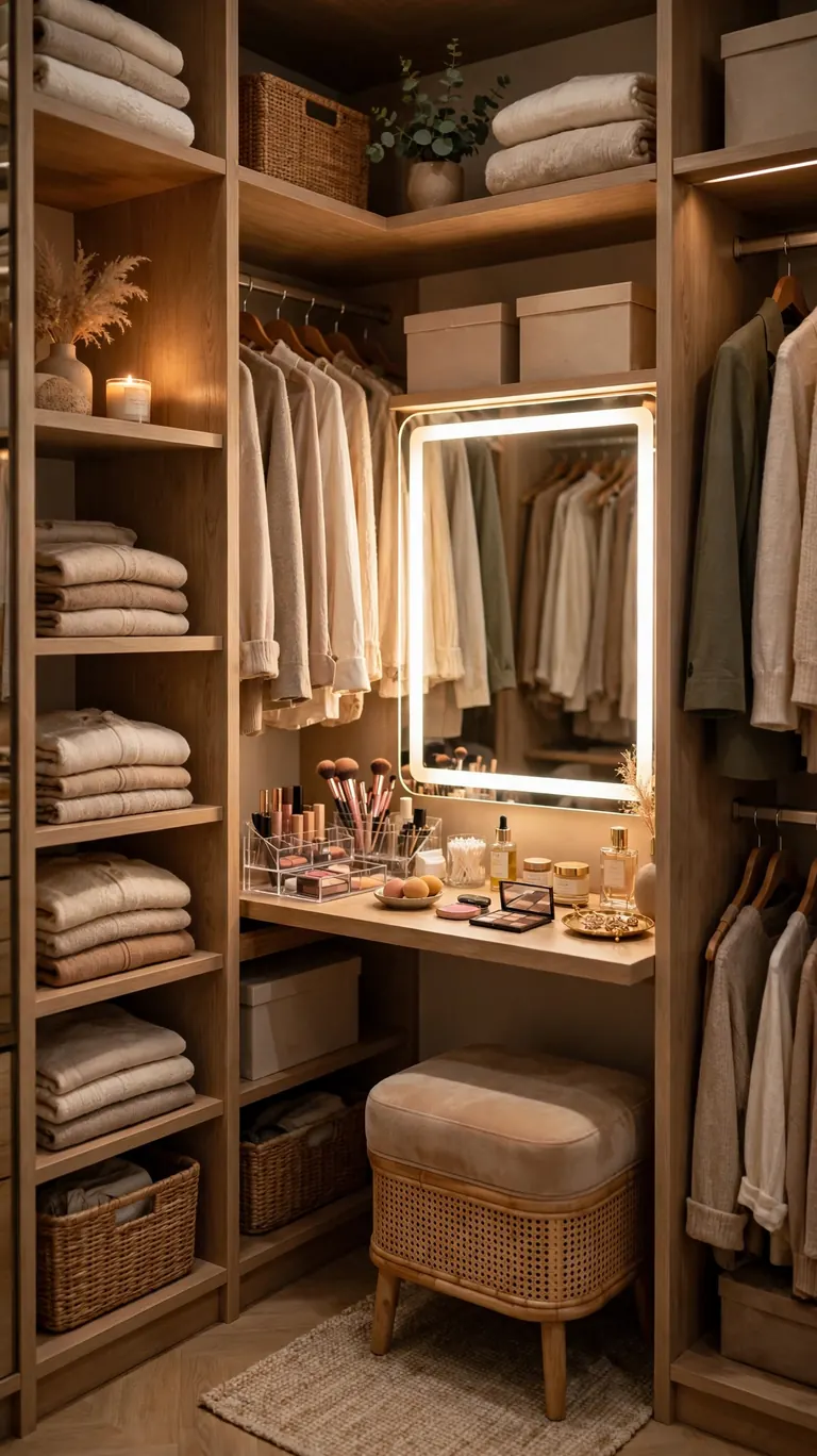 26 Smart Walk-In Closet Layout Ideas That Maximize Every Inch 18 The Vanity Corner