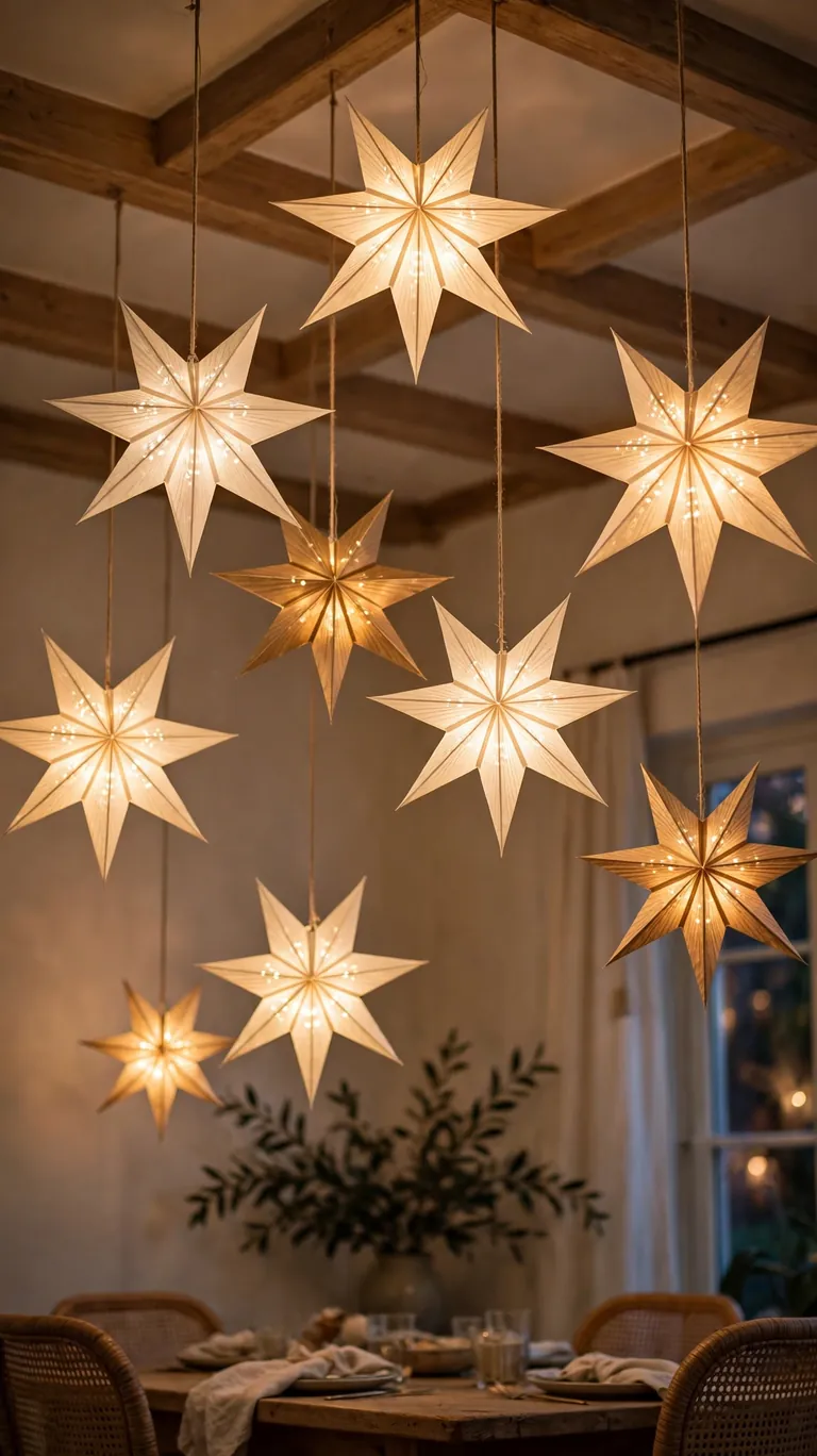 Hang Paper Star Lanterns