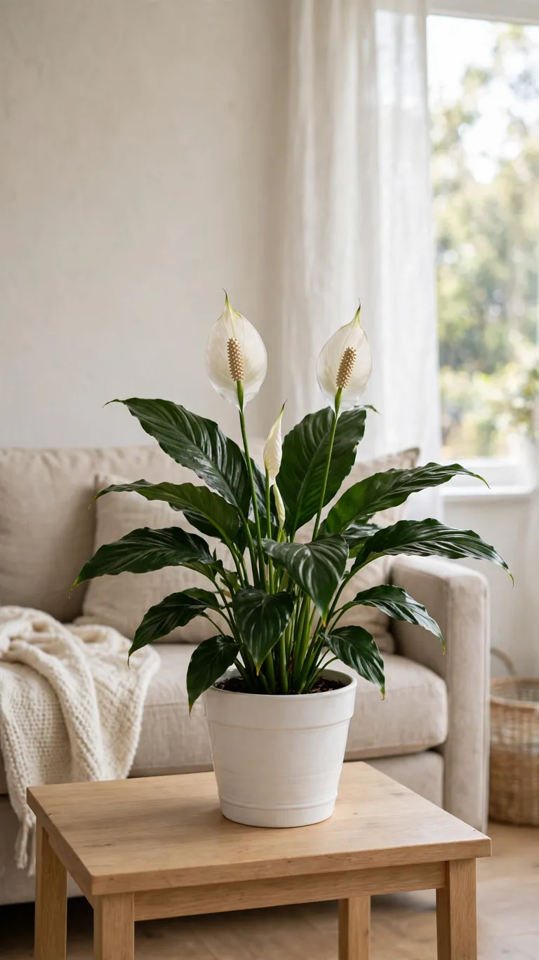 25 Indoor Plant Ideas to Bring Fresh Greenery Into Your Home 20 Peace Lily Table