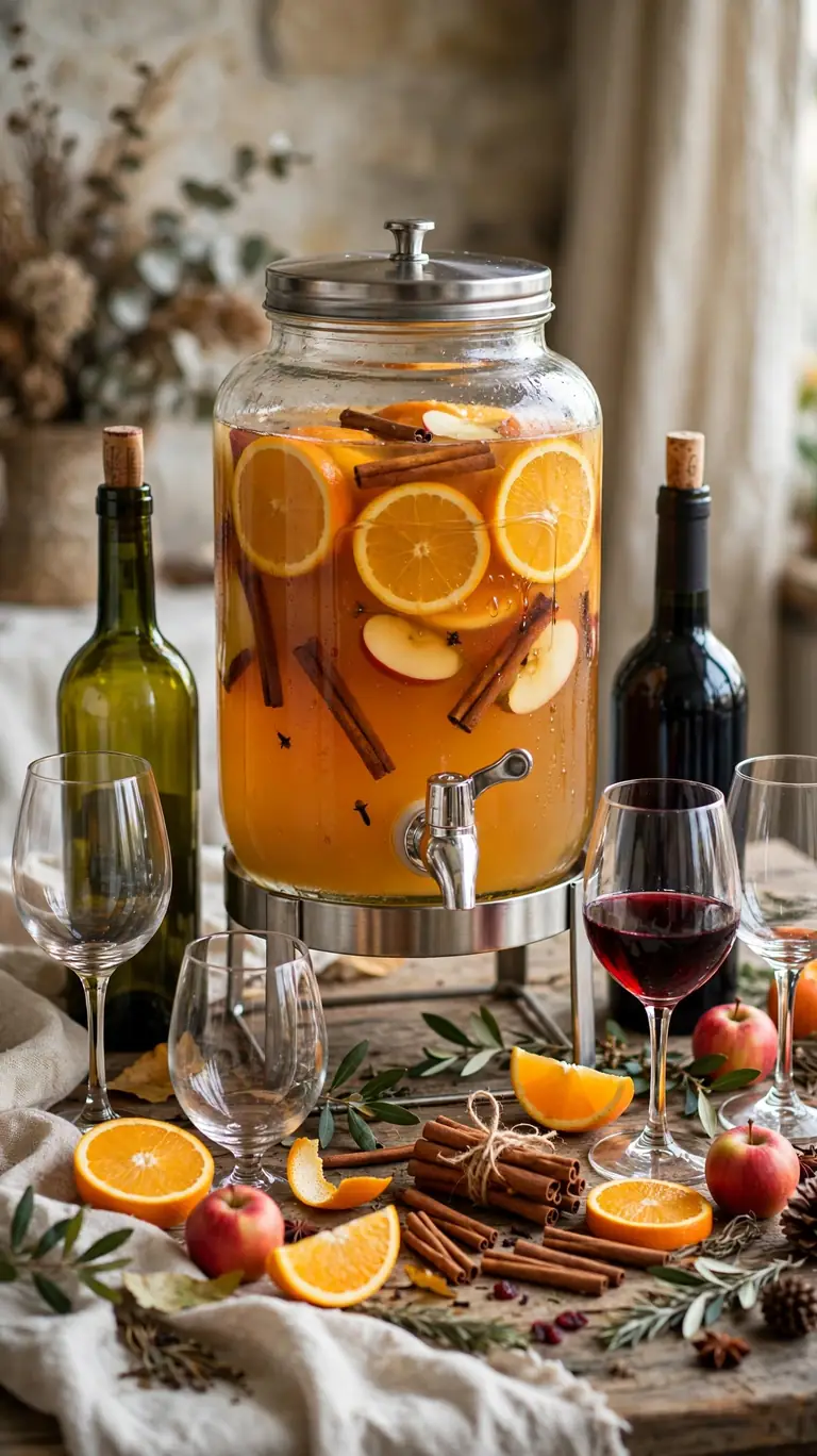 23 Beautiful Thanksgiving Decor Ideas for a Warm Holiday Home 21 Set Up a Cider and Drinks Station