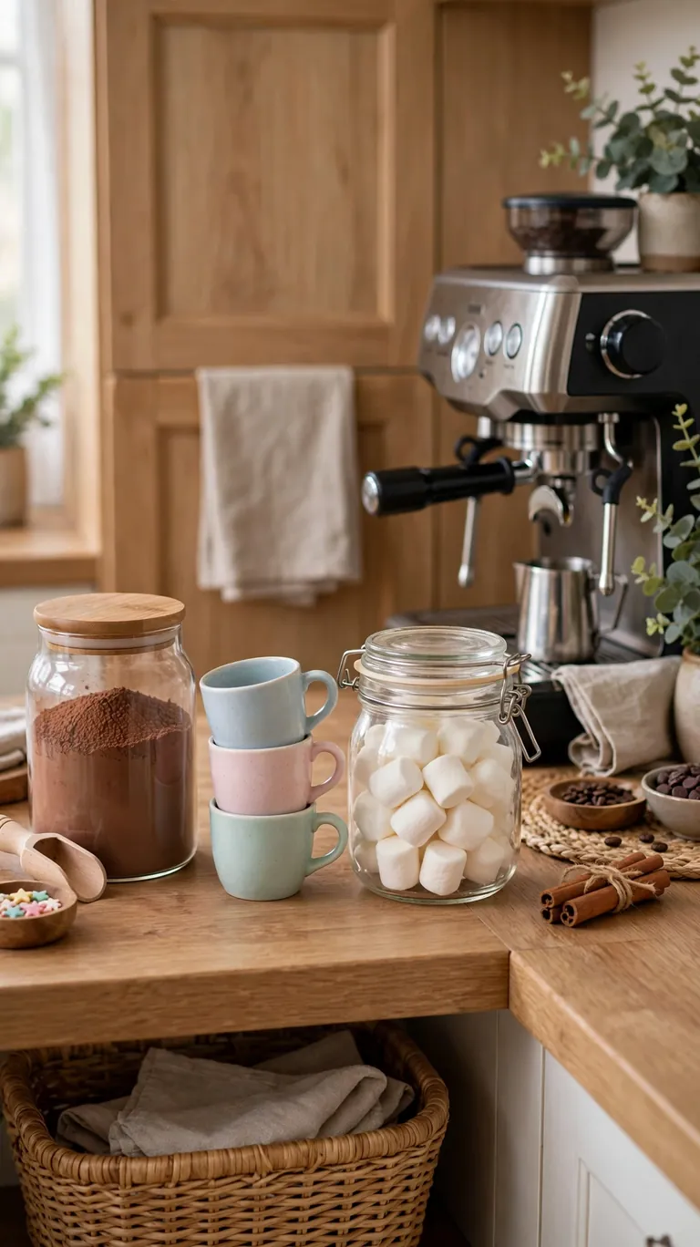 22 Cozy Coffee Bar Ideas for the Cutest Corner at Home 22 The Hot Chocolate Corner for Kids