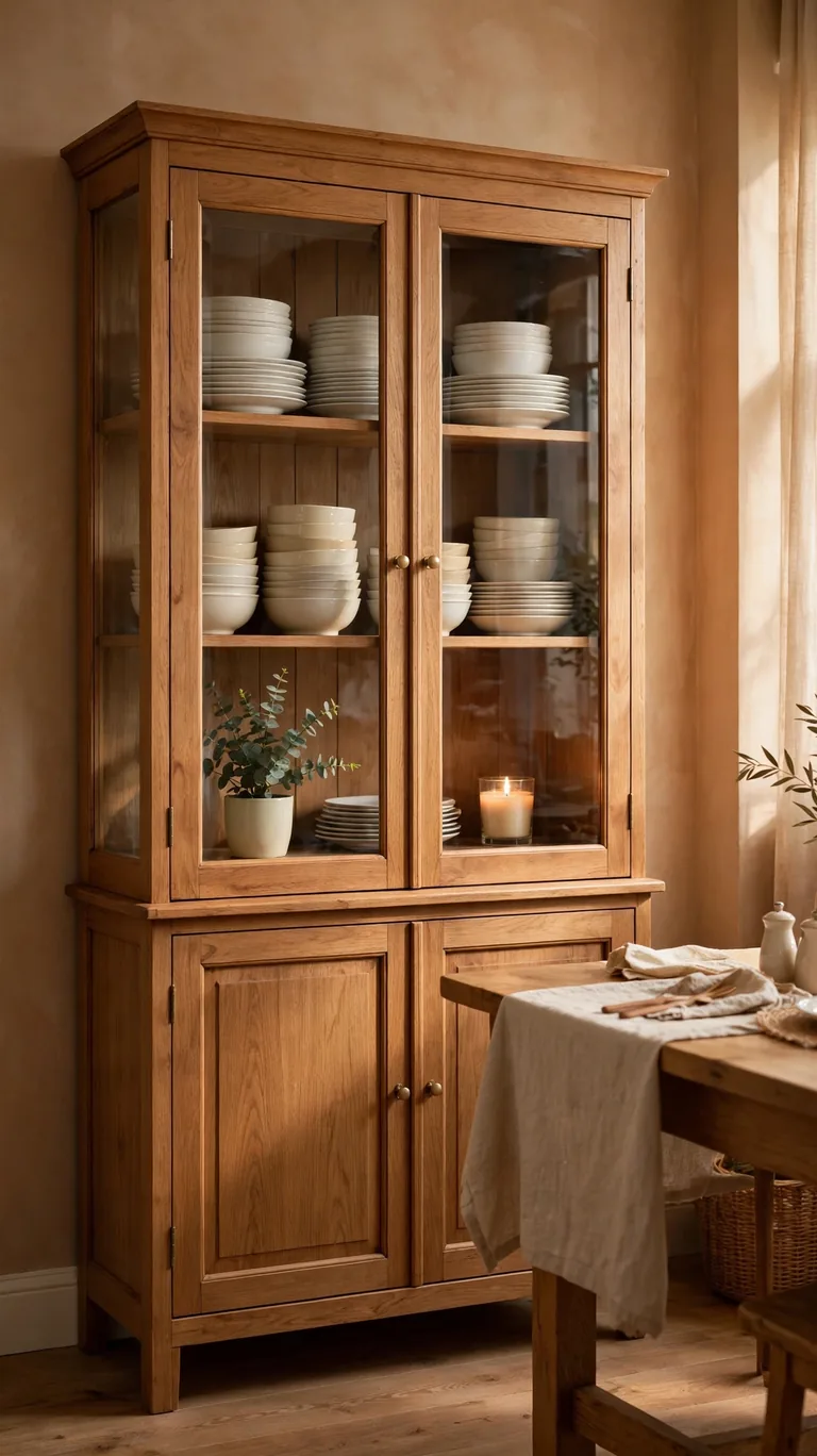 Styled Glass-Front Cabinet