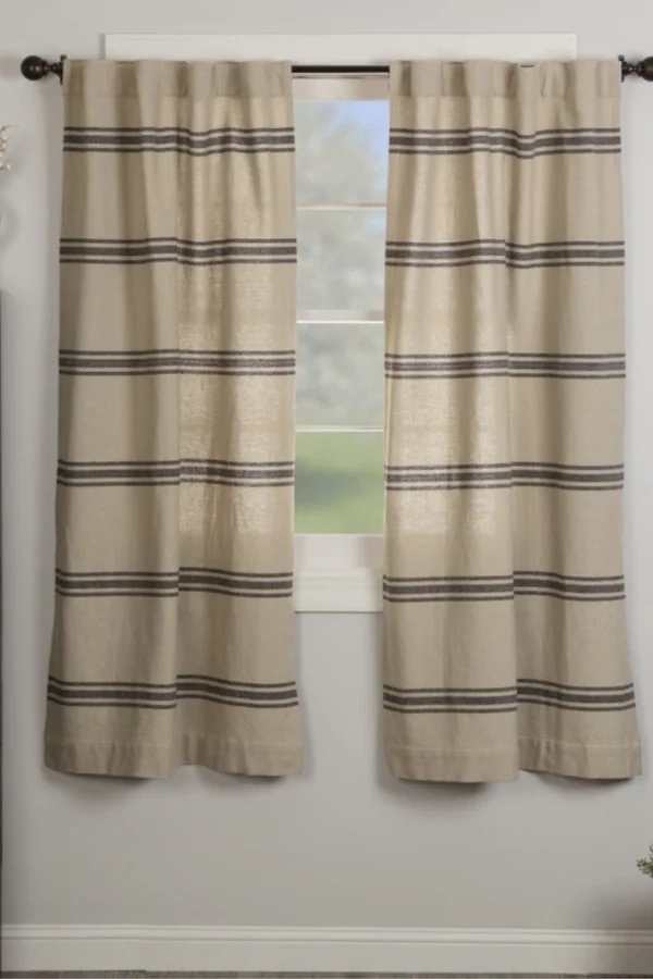 Grain Sack Stripe Curtains for an Authentic Farmhouse Feel